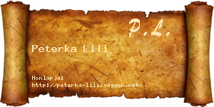 Peterka Lili névjegykártya