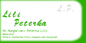 lili peterka business card